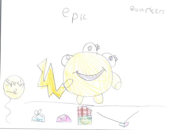Original drawing of the bouncer epic Beebee