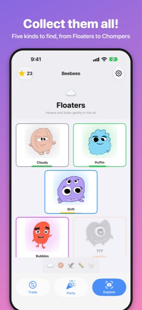 Beebees screenshot: Collect them all